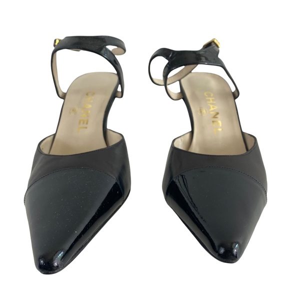 NIB Chanel Vintage Cap Toe Ankle Strap Buckle Pumps 37 - Picture 4 of 12